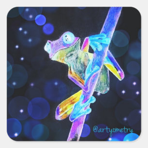 Sticker Carré Grenouille inverse