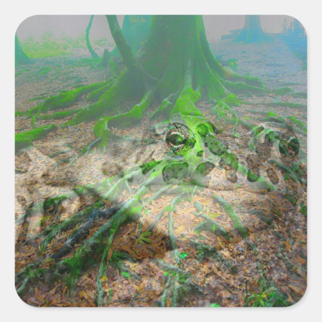 Sticker Carré Grenouille mousseuse (Devant)