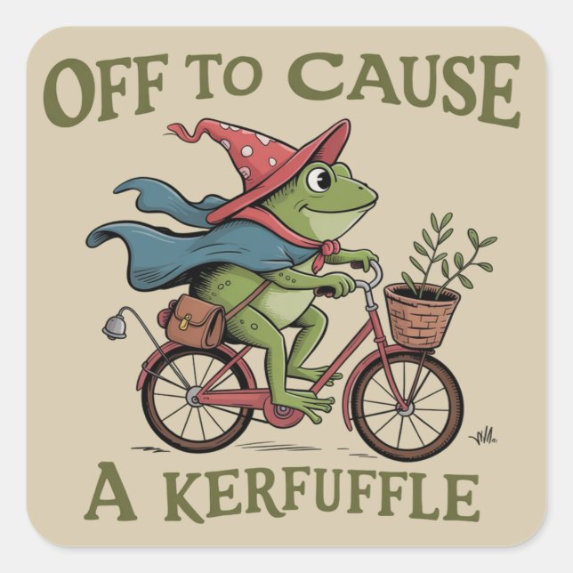 Sticker Carré Grenouille pour causer une agitation Sarcasme Drôl (Devant)