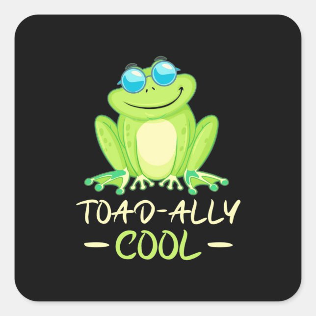 Sticker Carré Grenouille Toadal Cool (Devant)