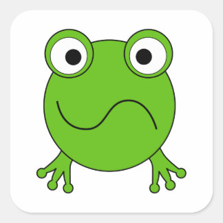 Sticker Carré Grenouille verte. A l'air confus.