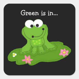 Sticker Carré Grenouille verte aux yeux globuleux