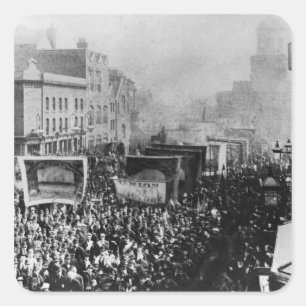 Sticker Carré Grève de dock de Londres, 1889