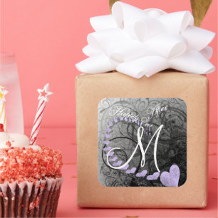 Sticker Carré Grey & Lavender Heureux Jamais Après Les Phoques M