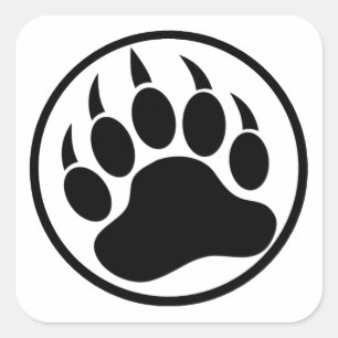 Sticker Carré Griffe d'ours noir classique à l'intérieur d'un an