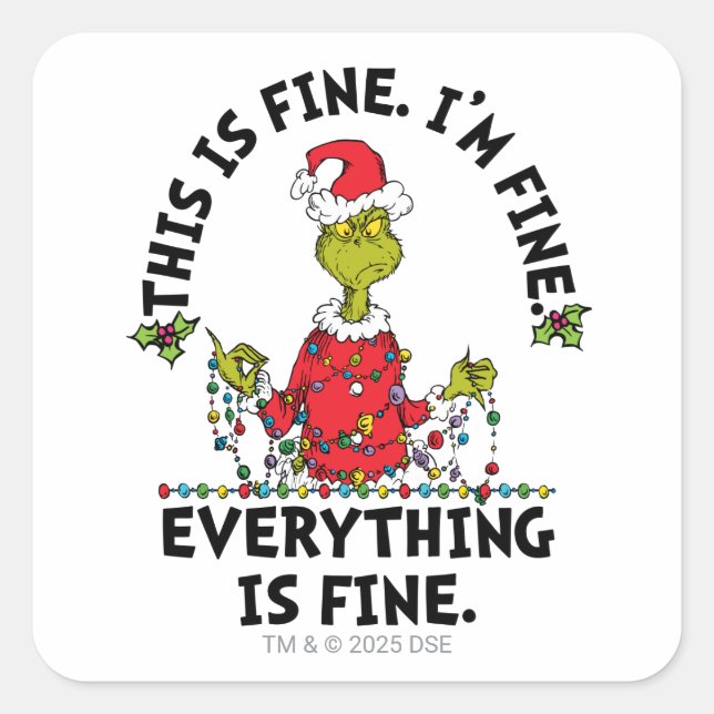 Sticker Carré Grinch | Tout va bien (Devant)