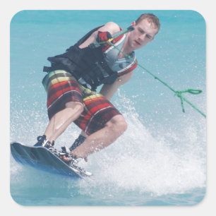 Sticker Carré Grippage de queue de Wakeboarding