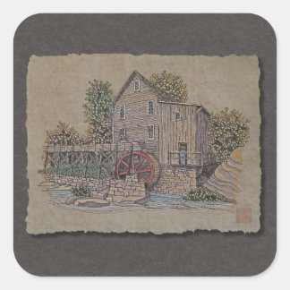 Sticker Carré Gristmill rustique