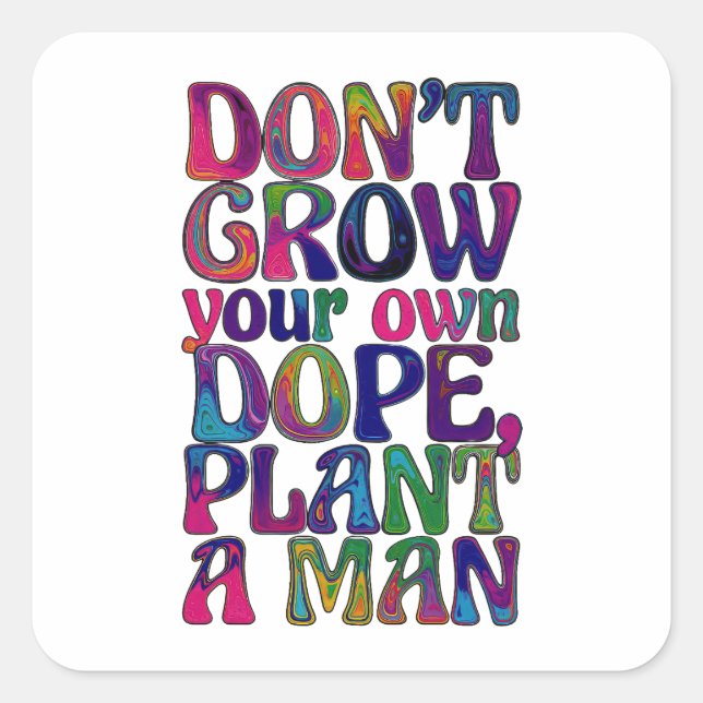 Sticker Carré Groovology – Planter des mots (Devant)