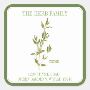 Sticker Carré Gros Carré THYME FRAIS - Vert