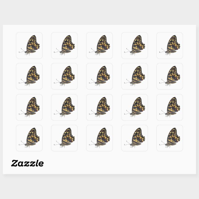 Sticker Carré  Gros papillon, (Feuille)