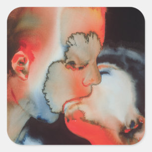 Sticker Carré Gros plan Kiss 1988