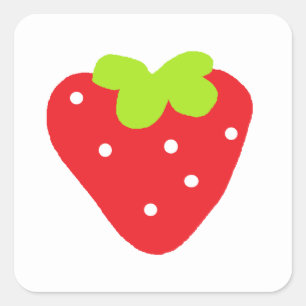 Sticker Carré Grosse fraise