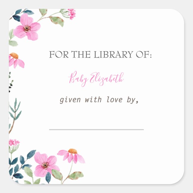 Sticker Carré Grossesse des fleurs roses du jardin (Devant)