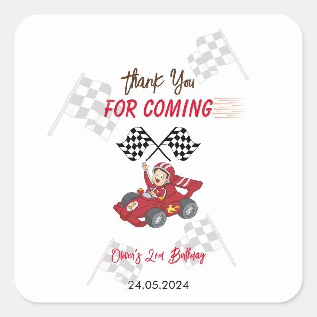 Sticker Carré Grossissant deux jeûnes 2e anniversaire (Devant)