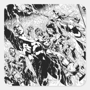 Sticker Carré Groupe de lanternes vertes