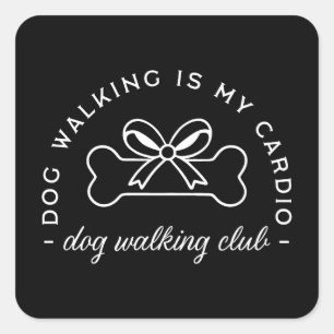 Sticker Carré Groupe de marche du club de promenade de chiens