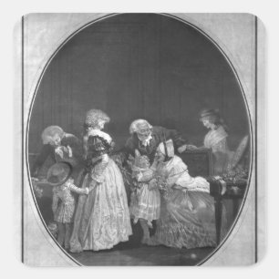 Sticker Carré Groupes des fleurs ou de la grand-mère de