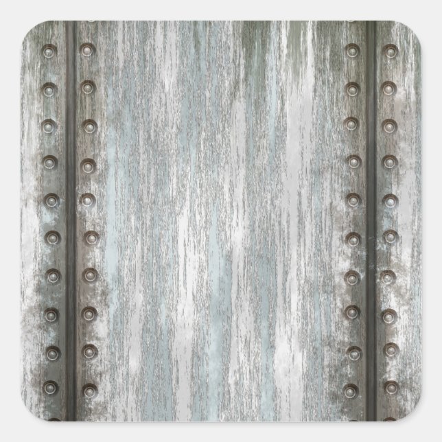 Sticker Carré Grunge en métal vissé (Devant)