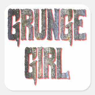 Sticker Carré Grunge Girl