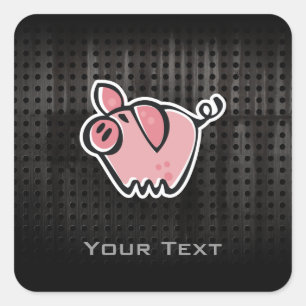 Sticker Carré Grunge pig