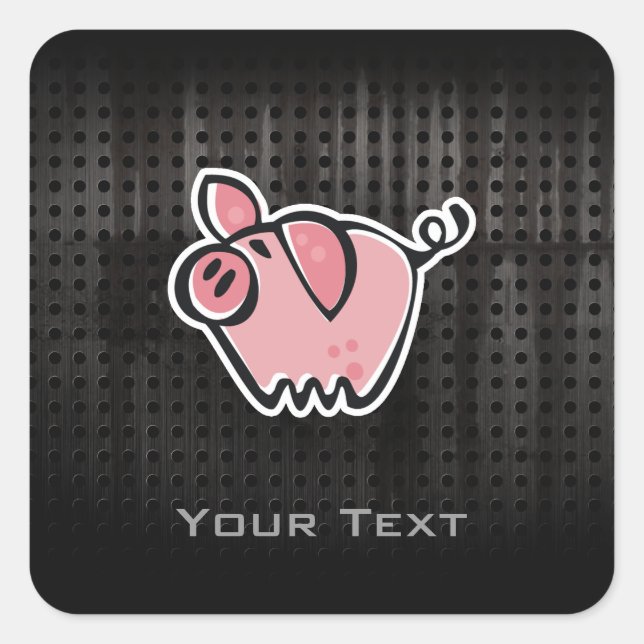 Sticker Carré Grunge pig (Devant)