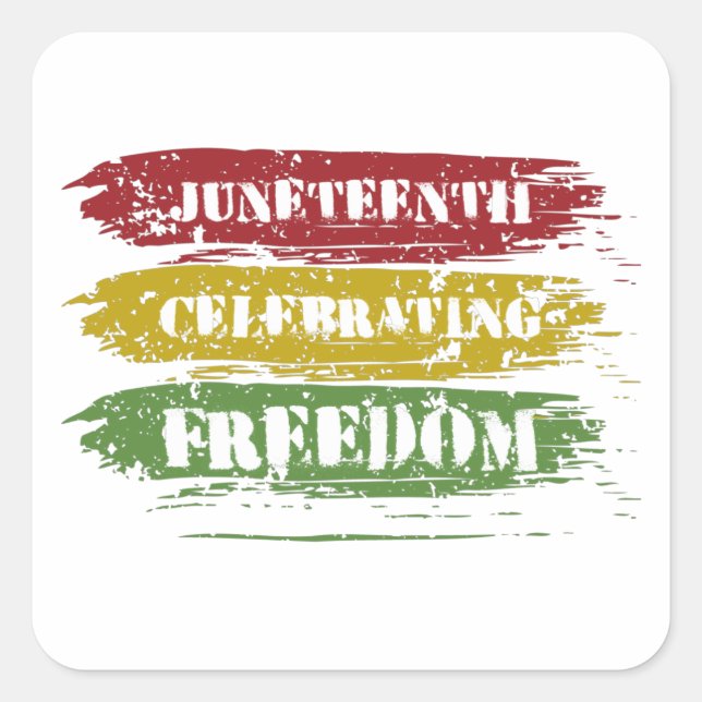 Sticker Carré Grungy Junetten, Liberté des Noirs (Devant)