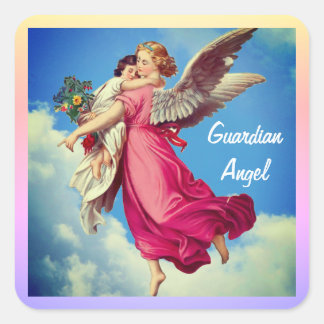 Sticker Carré Guardian Angel Et Enfant Inspiration