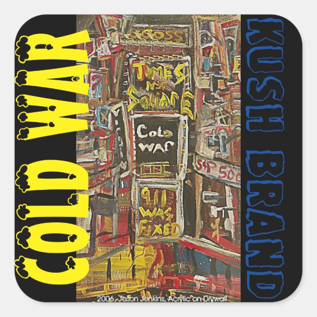 STICKER CARRÉ GUERRE FROIDE KUSH (Devant)