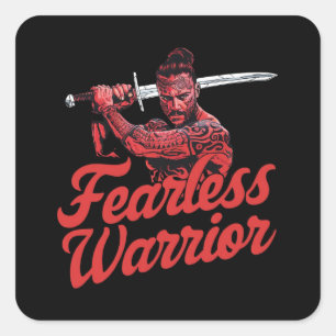 Sticker Carré Guerrier sans peur