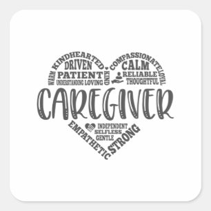 Sticker Carré Guide de soins, conception du coeur du fournisseur