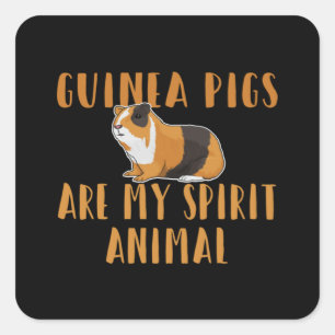Sticker Carré Guinea Pig - Guinea Pigs Are My Spirit Animal