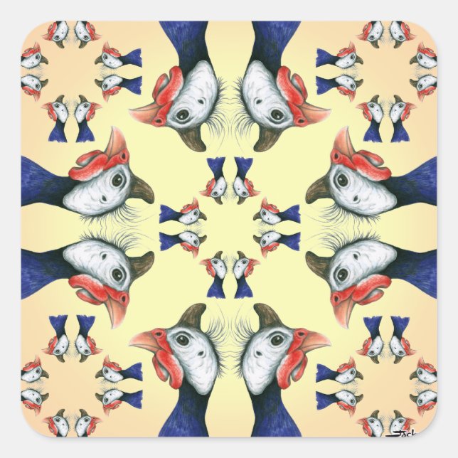 Sticker Carré Guineas Partout ! (Devant)