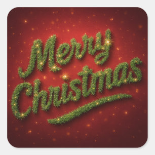 Sticker Carré Guirlande scintillante Joyeux Noël