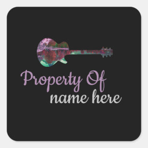 Sticker Carré Guitare Acoustique Logo Personnalisé