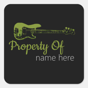 Sticker Carré Guitare Acoustique Logo Personnalisé