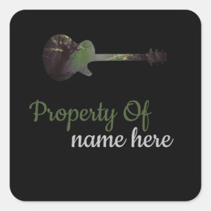 Sticker Carré Guitare Acoustique Logo Personnalisé