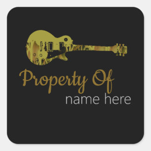 Sticker Carré Guitare Acoustique Logo Personnalisé
