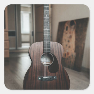 Sticker Carré Guitare de basse cool