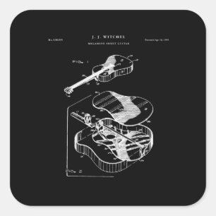 Sticker Carré Guitare Lover  Brevet de Martin Guitar