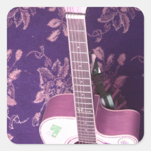 Sticker Carré Guitare vintage : Le rêve de style africain