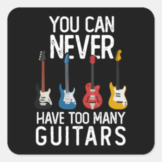 Sticker Carré Guitariste Musique Guitare Cadeau Idée actuelle