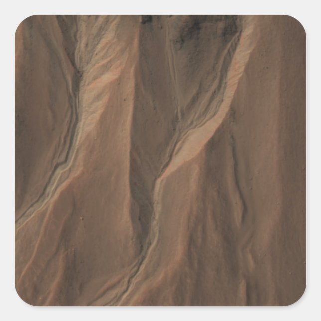 Sticker Carré Gullies au bord du cratère Hale, Mars (Devant)