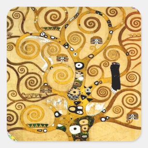 Sticker Carré Gustav Klimt Arbre de Vie : Art nouveau symboliste