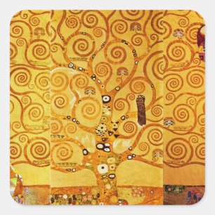 Sticker Carré Gustav Klimt Arbre de Vie : Art nouveau symboliste