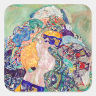 Sticker Carré Gustav Klimt - Bébé / Berceau