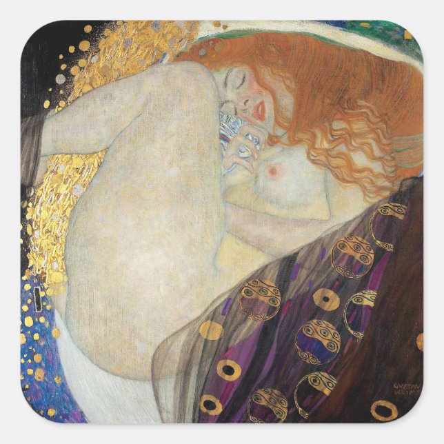 Sticker Carré Gustav Klimt - Danae (Devant)