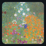 Sticker Carré Gustav Klimt Fleur Jardin Cottage Nature<br><div class="desc">Un beau tableau de jardin - c'est un tableau classique de Gustav Klimt,  appelé Cottage Garden,  ou Bauergarten,  1907,  qui est un gros plan d'un jardin fleuri,  un tableau floral coloré.</div>