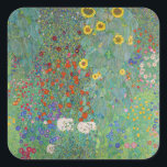 Sticker Carré Gustav Klimt - Jardin de campagne avec tournesols<br><div class="desc">Jardin de campagne avec des tournesols / Jardin de ferme avec des tournesols - Gustav Klimt en 1905-1906</div>