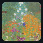 Sticker Carré Gustav Klimt - Jardin des fleurs<br><div class="desc">Jardin aux fleurs - Gustav Klimt en 1905-1907</div>